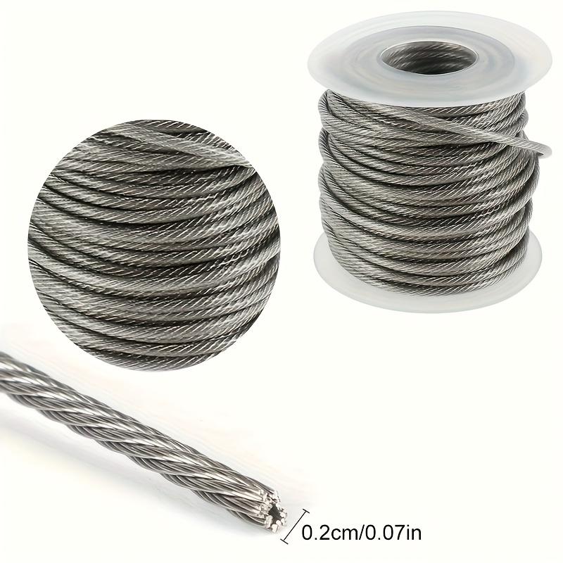Heavy Duty PVC Coated 304 Stainless Steel Cable Wire Rope – Garden Railing Fence Roll Kit for Outdoor Use,Durable,Weather Resistant,Strong and Flexible Wire for Tent Rope,DIY Projects,Clothesline,Plant Support,and General Utility Use