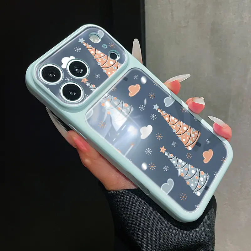 Dopamine Macaron Aesthetic Hard PC Case Compatible with  iPhone 18 17,16,15,14,13,Pro,Max, Winter Tree Dream Pattern, Full Camera Protection, Drop-Resistant
