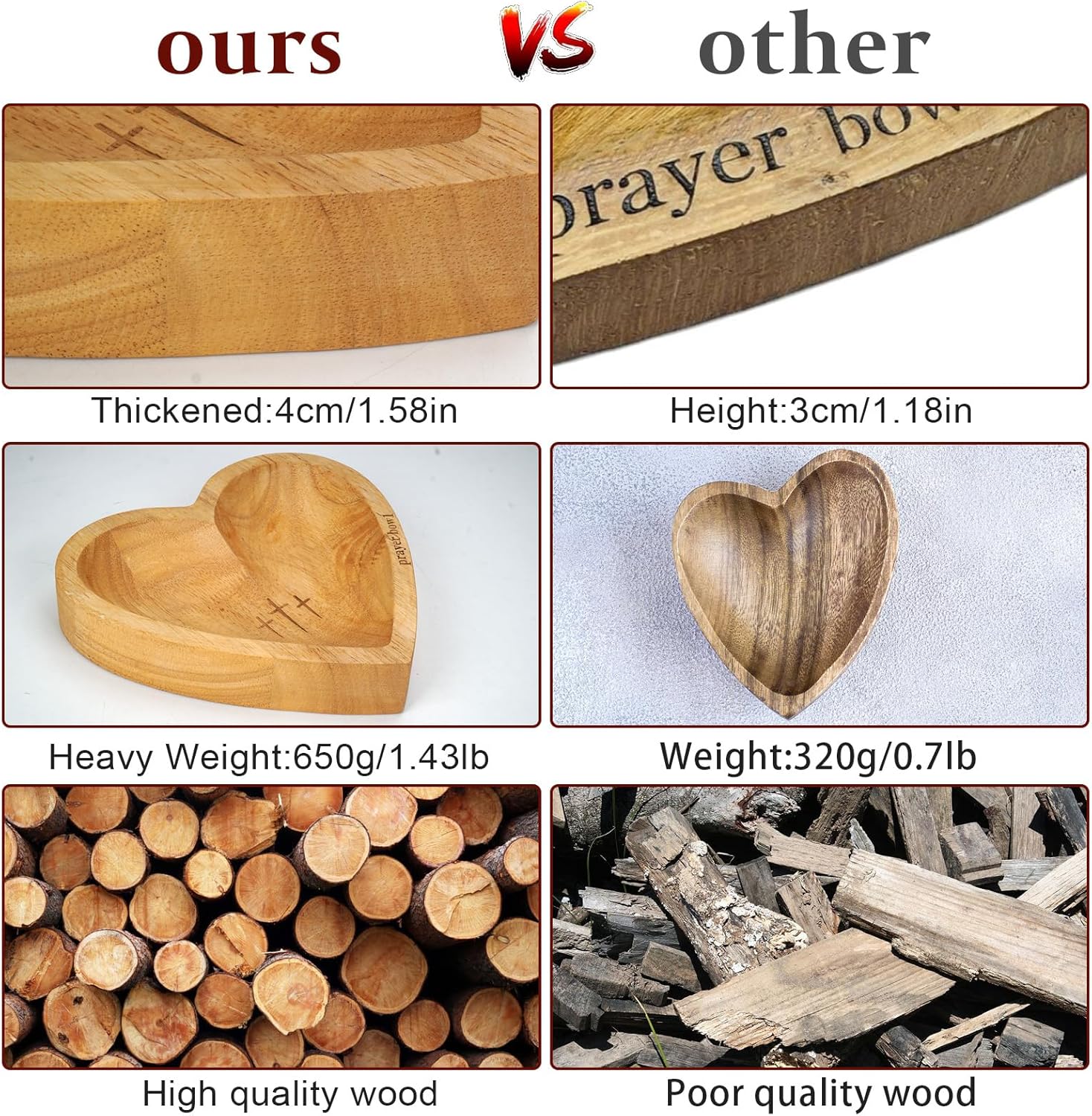 Heart Shaped Prayer Bowl with Cross - Handmade Wooden Dough Bowl for Christian Prayer, Communion & Worship, Unique Church Gift for Congregation, Baptism, Bible Study Decor Religious Heart Shaped Prayer Bowl with Cross - Handmade Wooden Dough Bowl for Christian Prayer, Communion & Worship, Unique Church Gift for Congregation, Baptism, Bible Study Decor Religious