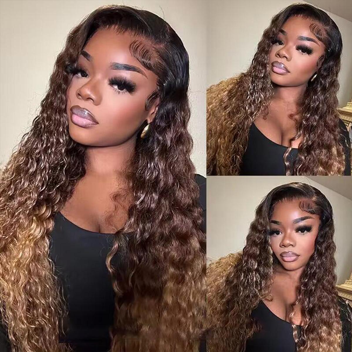 [26‘’Deep Wave=$135] CheetahBeauty 200% Density 99J Burgundy/Natural Black/T1B/4/27/FB30 Highlight Deep Wave Human Hair Wig 13x6 HD Transparent Lace Front Remy Hair Wigs Pre Plucked Brazilian Deep Wave Human Hair Wig For Women #TikTokShopHolidayHaul