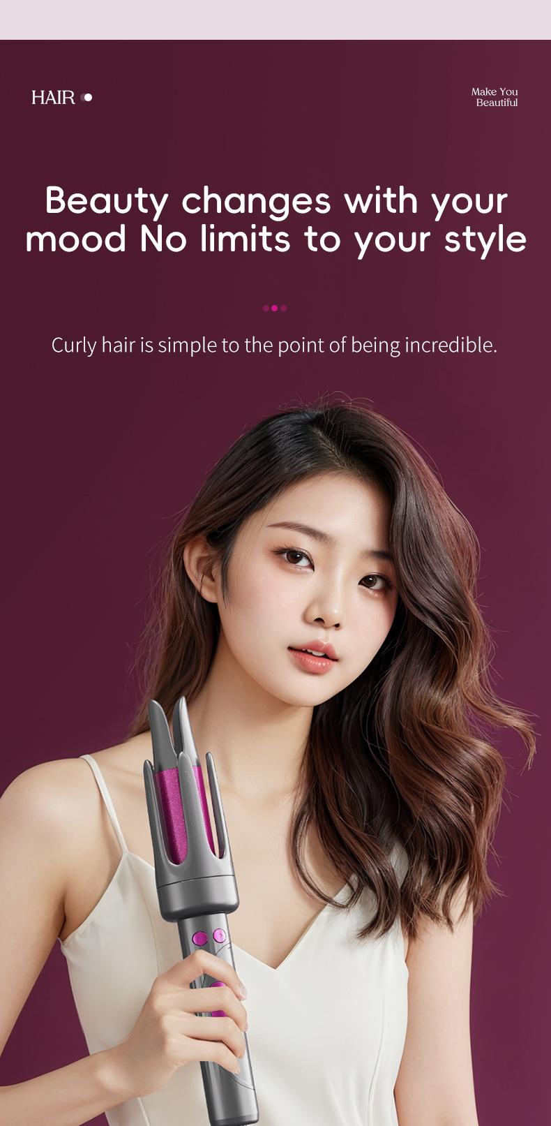 Automatic Hair Curler, 33mm Home Spinning Curling Iron, Negative Ion Automatic Curling Wand, 4 Temperature Modes, For Women's Hairstyles, Valentine's Day Gift, Automatic Curling Iron, Hairdressing Products