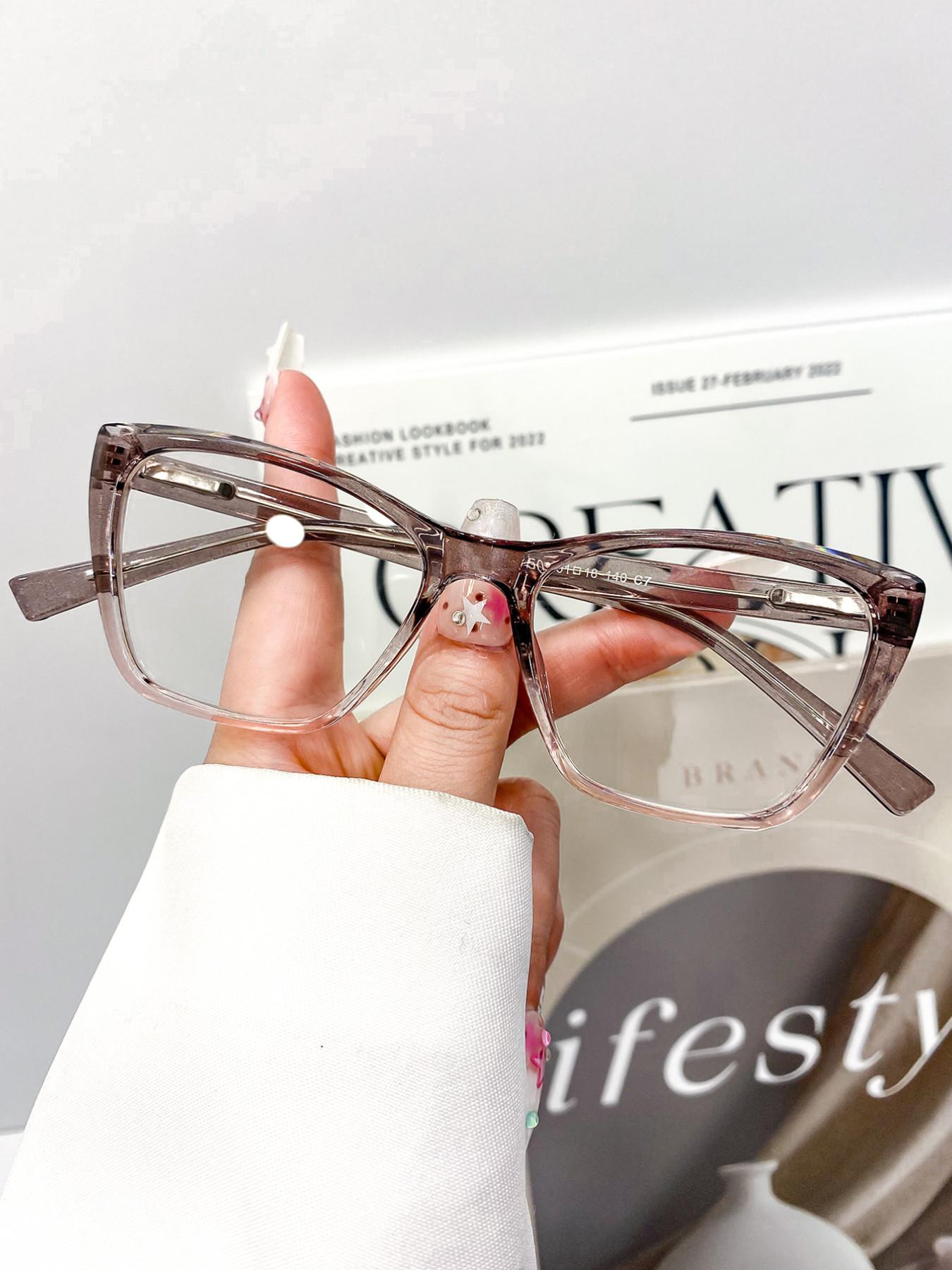 New Cat Eye Fashion Glasses, Unisex Classic Versatile Simple Daily Photo Decoration Eyewear, Stylish Accessory for Men and Women