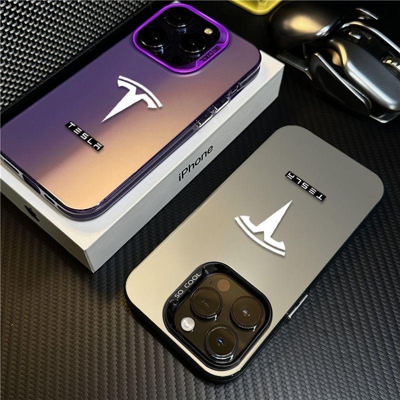 Fashion Sports Super Cool Car Tesla Logo Phone Case for IPhone 17 16 11 12 13 14 Pro 15 Pro Max Plus XS MAX Christmas Gift