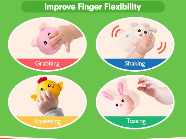 hahaland Surprise Barn with Stuffed Farm Animals Bunny Mushroom Rattle, Crinkle Paper, Mirror - Montessori Developmental Toys for Newborn Babies Infant Toy, Sensory Toy for Birthday Christmas Valentine's Day Gifts Nursery Infant Easter Stuffer Gifts