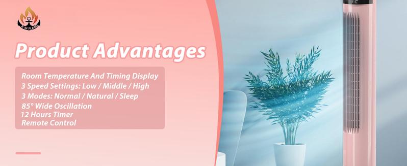 [NOT AC] R.W.FLAME Tower Fan, Oscillation fan with Remote Control, Standing fan for office, 3 Wind Modes, Time Settings, Portable Bladeless Floor Fans for Home with Children/Pets/Elders(36")