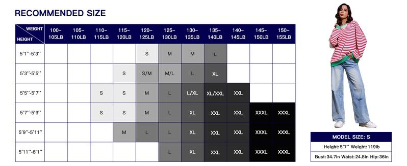 Fisoew Womens Striped Oversized Sweatshirt Color Block Crew Neck Long Sleeve Shirt Casual Loose Pullover Top Y2K Clothes