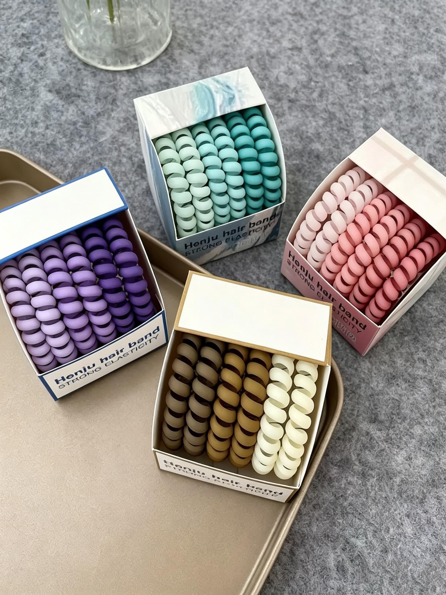 6-Pack Elastic Hair Ties for Women, High Stretch Durable Rubber Bands, Simple New Design, Versatile Headwear Accessories