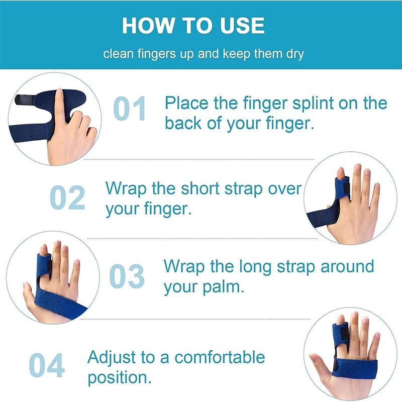 Right Hand Finger Brace Trigger Finger Splint for Arthritis - Pinky Finger, Index, Middle, Ring, Mallet, Stabilizer, Supports, Immobilizer Wrap Blue Healthcare