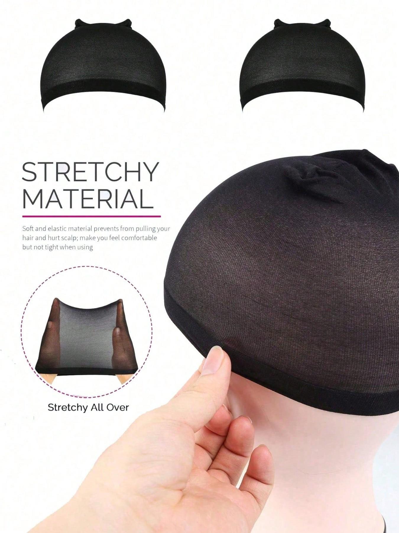 Wig cap, high elasticity, women's hair net wig net elastic net, closed-end hair net wig cap, wig elastic nylon wig cap women's and men's wig cap, suitable for parties, dress-up, wig tools