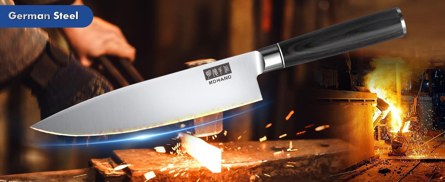 MDHAND Kitchen Knife Set, 7PCS Professional Japanese Knife Set, High Carbon Stainless Steel Chef Knife Set with Black Pakkawood Handle, Professional Ultra Sharp Kitchen Knives for Cooking, Elegant Box, mothersdaygift#Summervibes