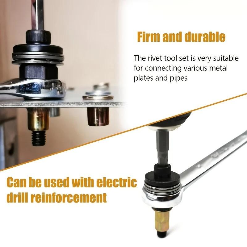 High-Quality Simple Manual Rivet NutTool, Hand Tightening Nut Head Accessory, Licensed Professional Simple Hand Rivet Nut Gun, Sturdy & Labor-Saving Manual Riveting Tool SpeciallyDesigned for Thin Iron Sheet.