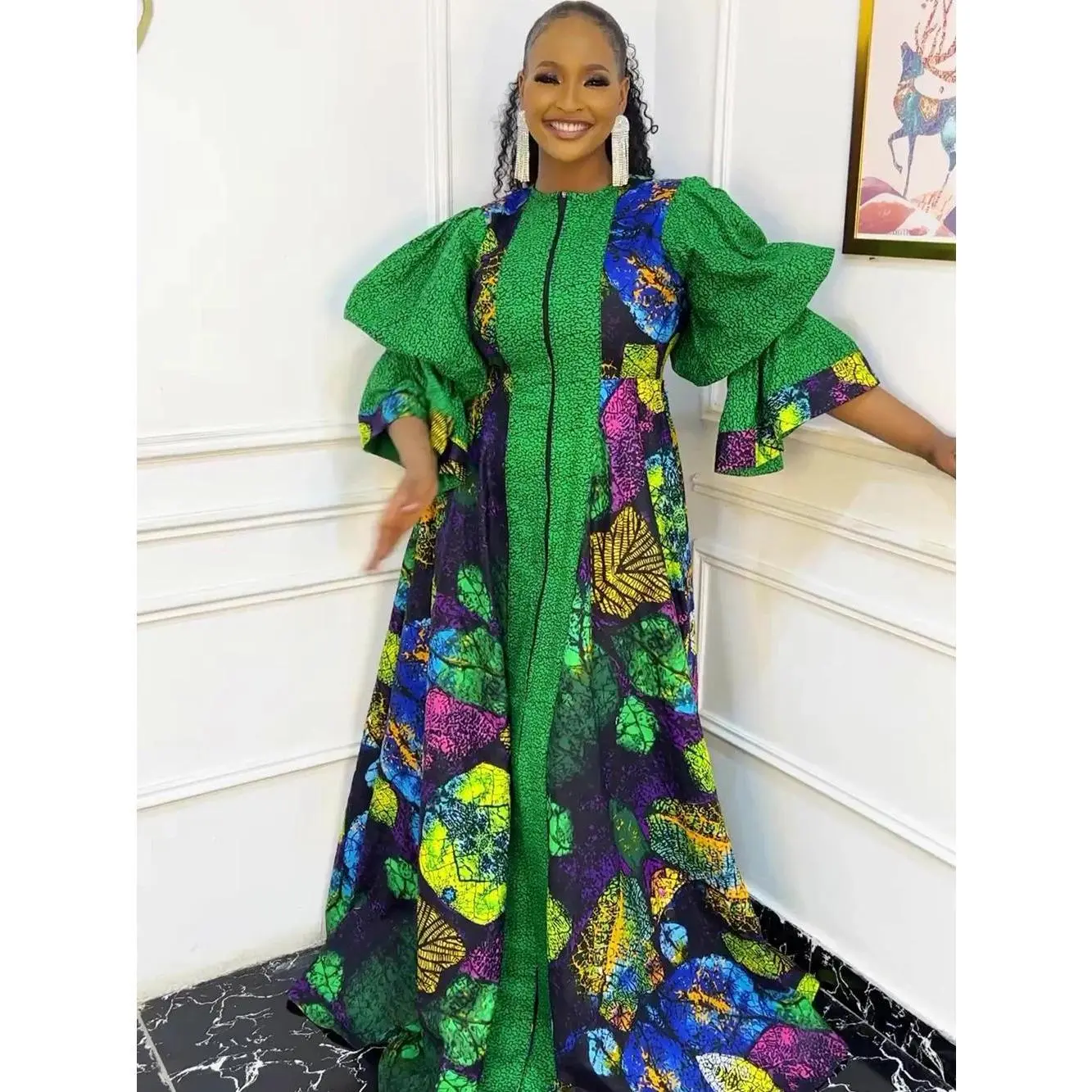 African Dresses for Women Elegant 2025 Muslim Summer Fashion Kaftan Abayas Boubou Robe Dashiki Ankara Print Outfit Evening Gown