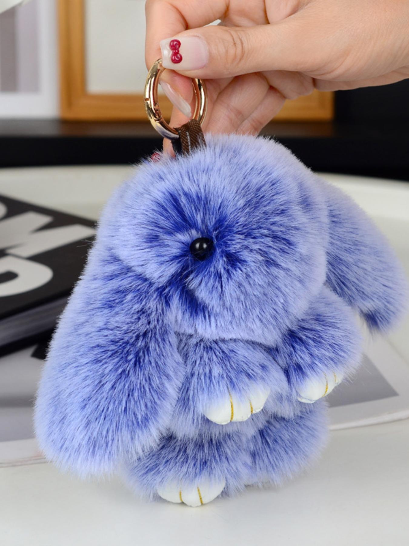 Handmade Cute Bunny Plush Keychain, Adorable Knitted Design, Perfect for Car, Bag, Phone, Fuzzy Keychain, Ideal Gift for Holidays & Birthdays