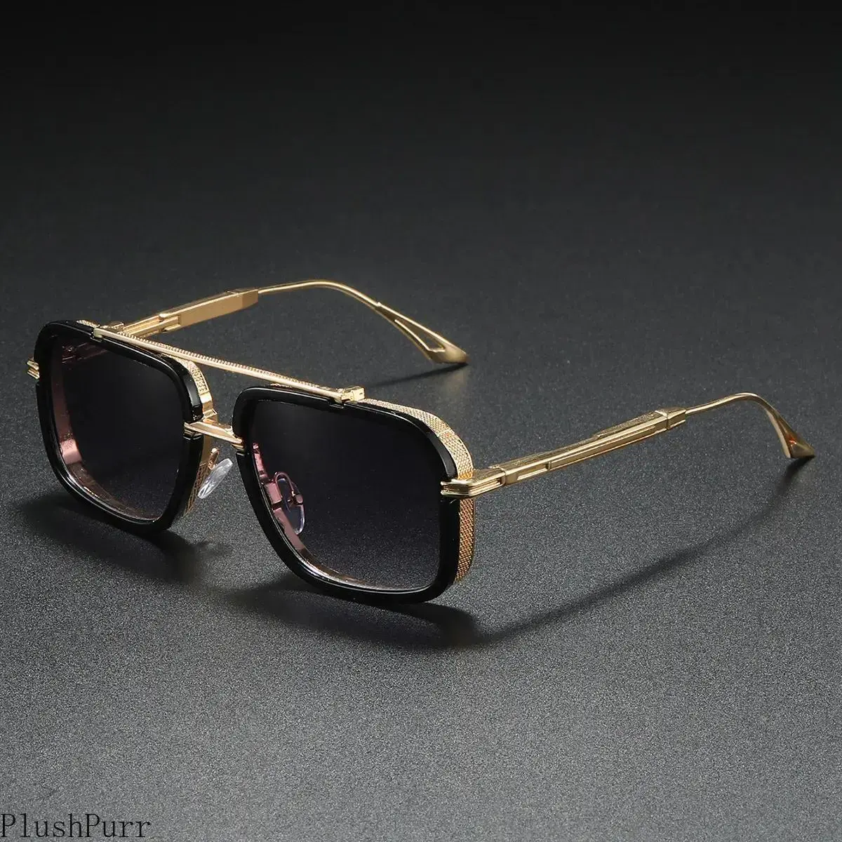 Men's Oversized Polarized Aviator Sunglasses - Dark-Lensed Classic Full-Rim Double-Bridge Nylon TR90 Metal Frame Shades, UV400 Shield Protection for Driving & Everyday Wear, Men's Sunglasses, Dark-Lensed Men's Sunglasses