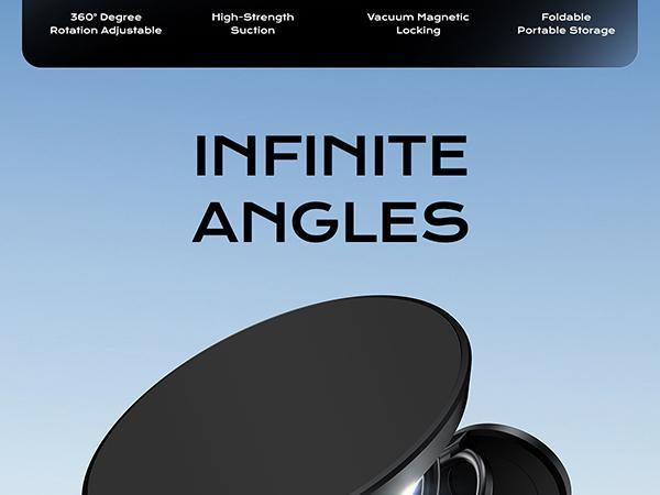 Vacuum Magnetic Suction Cup Phone Mount forMagsafe, 360° Adjustable Magnetic PhoneHolder, Pocket Size Foldable Portable Cell PhoneHolders for Your Car for All Smartphones & AllCar Models