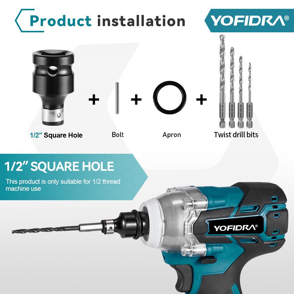 YOFIDRA 44-Piece Impact Wrench Accessory Kit – Sockets, Bits, Drills, Extension Rods & More, Set for 1/2" Square Drive Wrenches YOFIDRA 44-Piece Impact Wrench Accessory Kit – Sockets, Bits, Drills, Extension Rods & More, Set for 1/2" Square Drive Wrenches