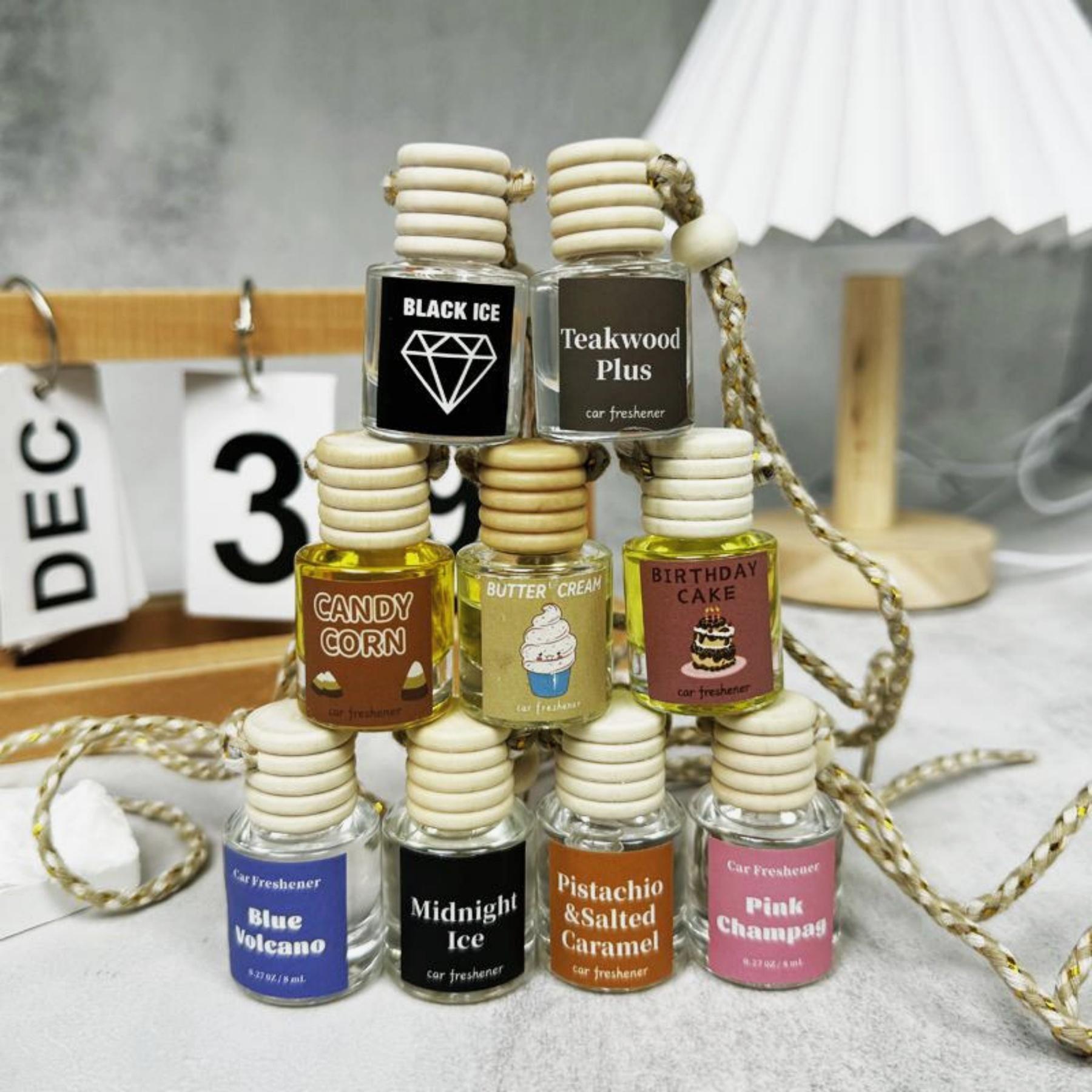 Car Aromatherapy Glass Bottle Pendant, Car Scents, 2 Counts Aromatherapy Rearview Mirror Perfume Pendant, Car Air Freshener Diffuser, Car Interior Accessories