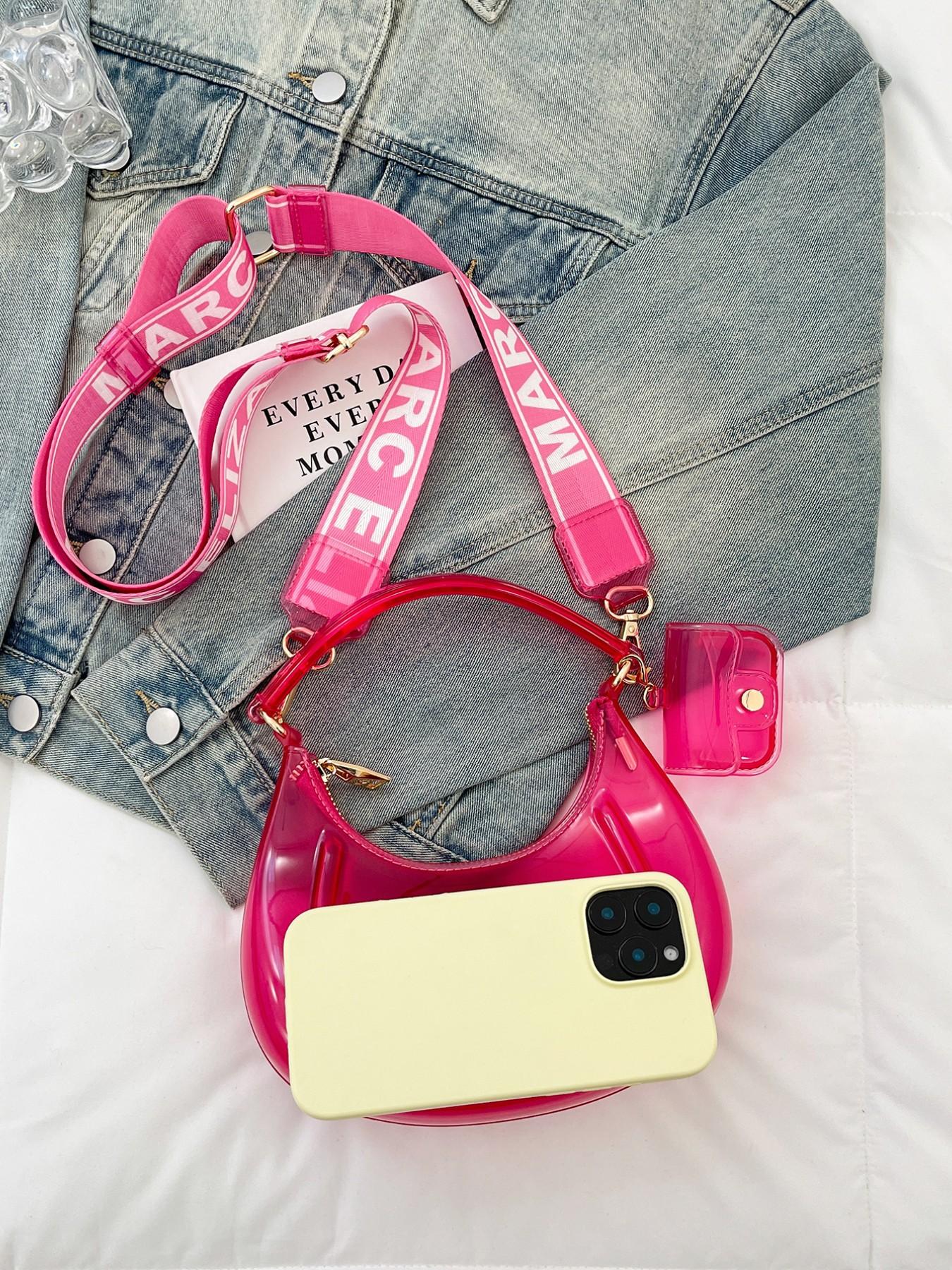 2026 New European and American Style Korean Version Unique Design High-End Crossbody Bag, Small Handbag, Transparent Shell Bag, Jelly Bag