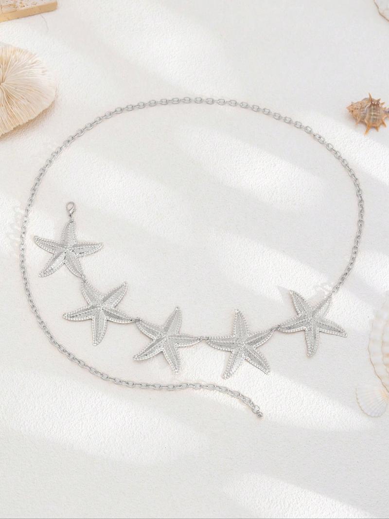Women's Starfish Design Waist Chain, Boho Style Body Jewelry for Beach Vacation, Fashion Accessories for Party, Daily Clothing Decor