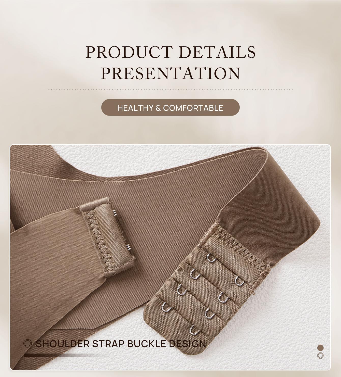 Women's Plus Size Seamless Jelly Bralette, Wide Adjustable Straps, Medium Support, Anti-Sagging, All-Season Casual Underwear