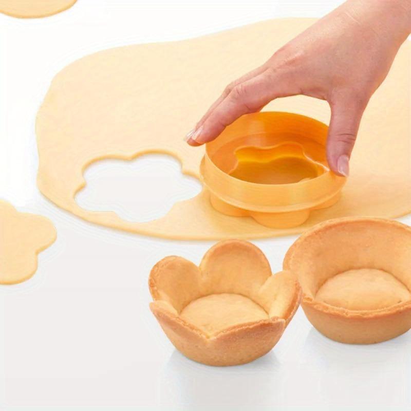 1pc Diy baking tools Pastry Dough Tamper Kit kitchen flower round cookie cutter set cupcake muffin tart shell mold baking