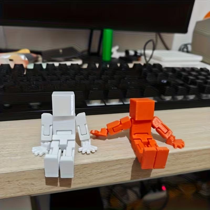 Adjustable Jointed Block Figure Model, Articulated Figures, Action Figurine, Desk Decoration for Computer, Office, School, Bedside Table, Car Console, Party, Home Decor Gift
