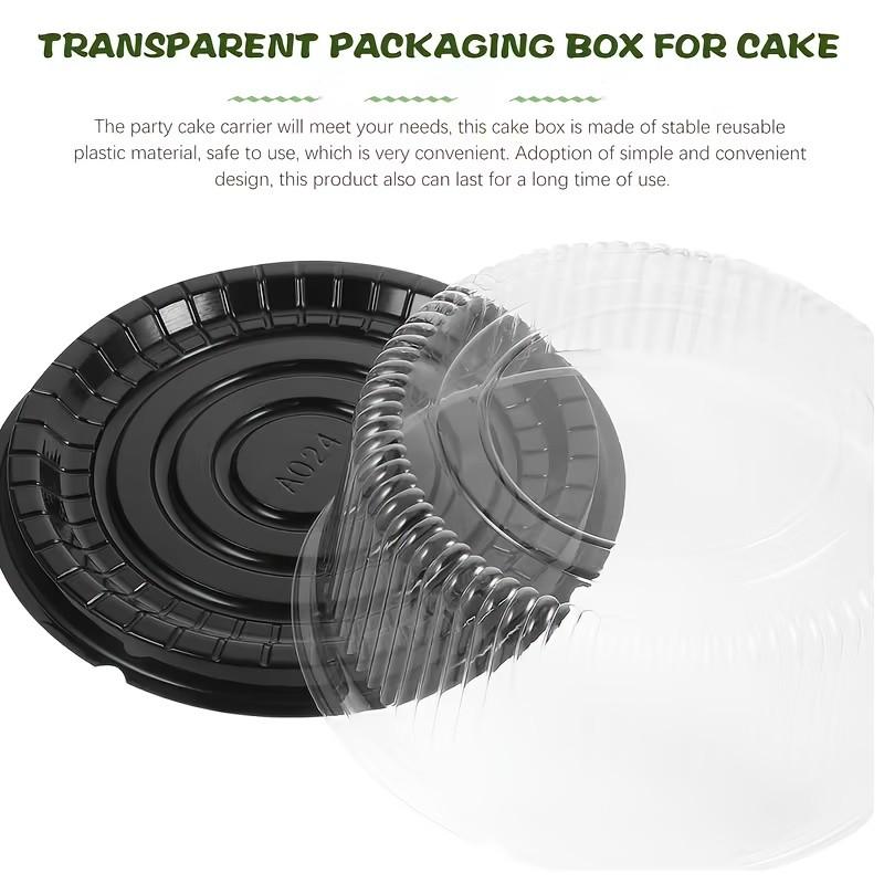 Buy 10 Get 2 Free, 12pcs 8-Inch Round Cake Pans, Plastic Disposable Cake Containers with Lids, Transparent Cake Boxes for Baking
