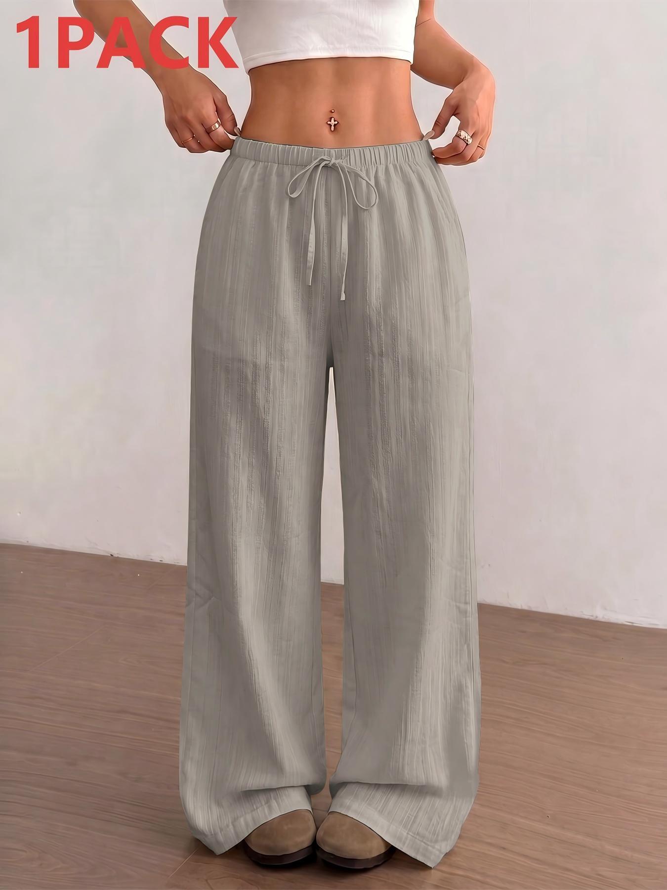 Women Wide-Leg Lounge Pants, Bottoms, 5-Pack, Autumn Winter, Comfy Fabric, Loose Fit, Drawstring Waist, Casual Home Wear, Versatile Loungewear