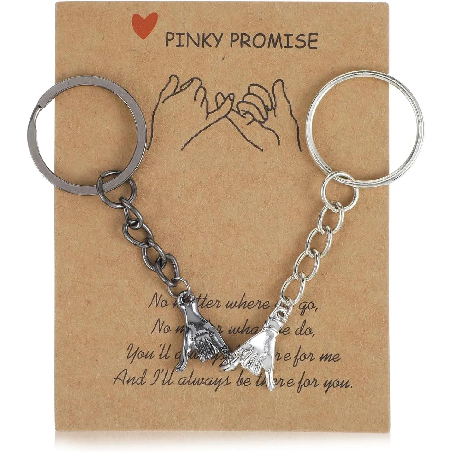 Matching Couple Keychain Gift for Boyfriend Girlfriend Him Her Pinky Promise Best Friend Birthday Gift for Women(Gift)