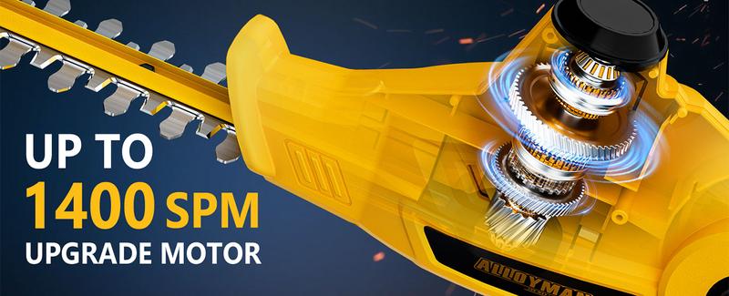 Alloyman 20V MAX Pole Hedge Trimmer,Telescoping Pole Hedge Trimmer,with 2 Packs 2.0Ah Batteries & Charger,8 Feet Hedge Trimmer for Shrubs Pruning