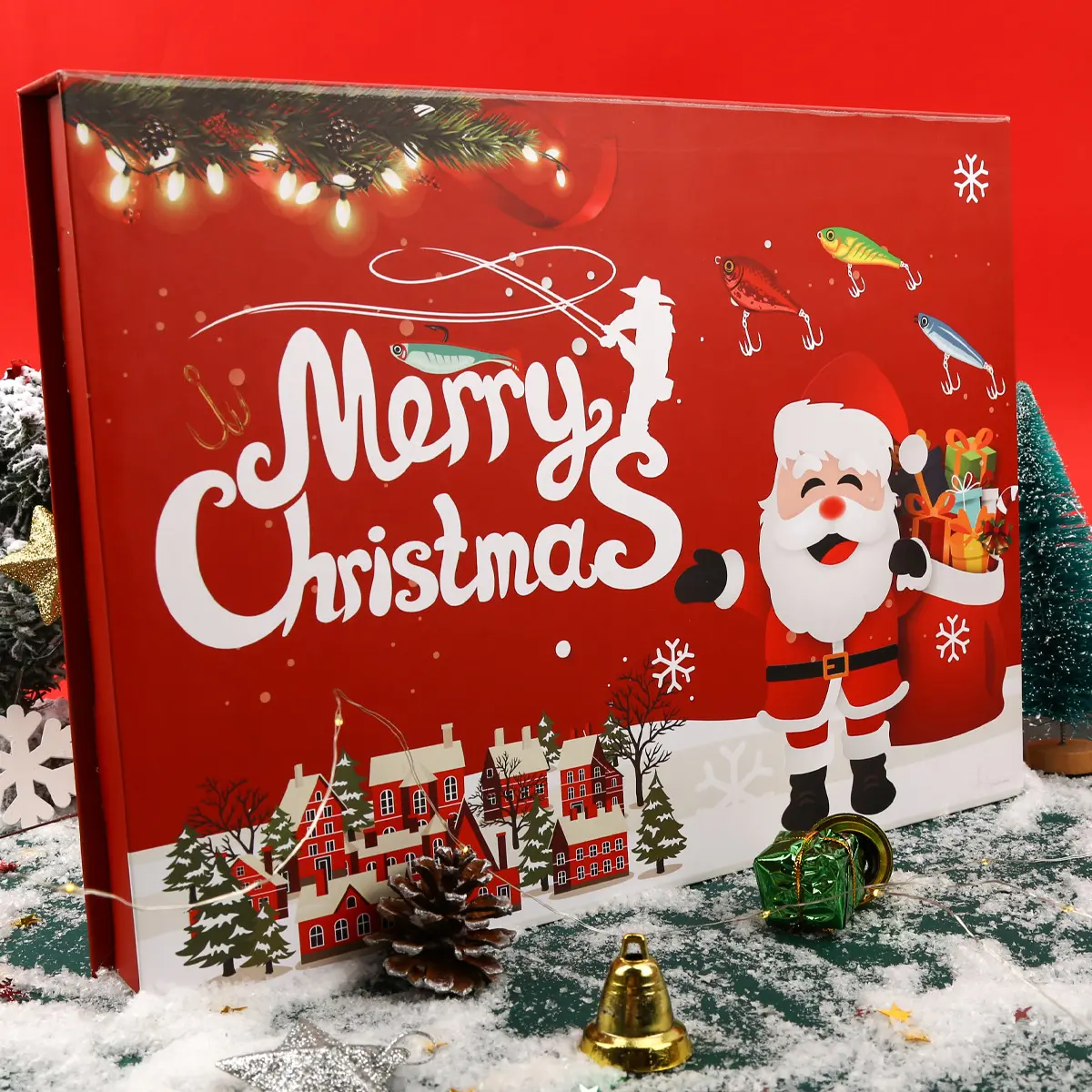 Christmas Advent Calendar Lure Blind Box Set, 24-Day Unboxing Ritual, Mixed Minnows, Crawlers, Flashers, Soft Hard Baits, Fishing Hooks, Christmas Gift