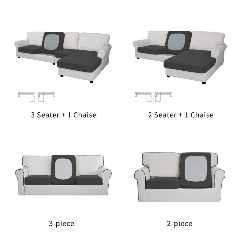 Easy-Going Stretch Cushion Covers for Sectional Sofa Left/Right L Shape Chaise Lounge Sofa Seat slipcover Anti-Slip Sofa Cover Soft Easy-Going Stretch Cushion Covers for Sectional Sofa Left/Right L Shape Chaise Lounge Sofa Seat slipcover Anti-Slip Sofa Cover Soft