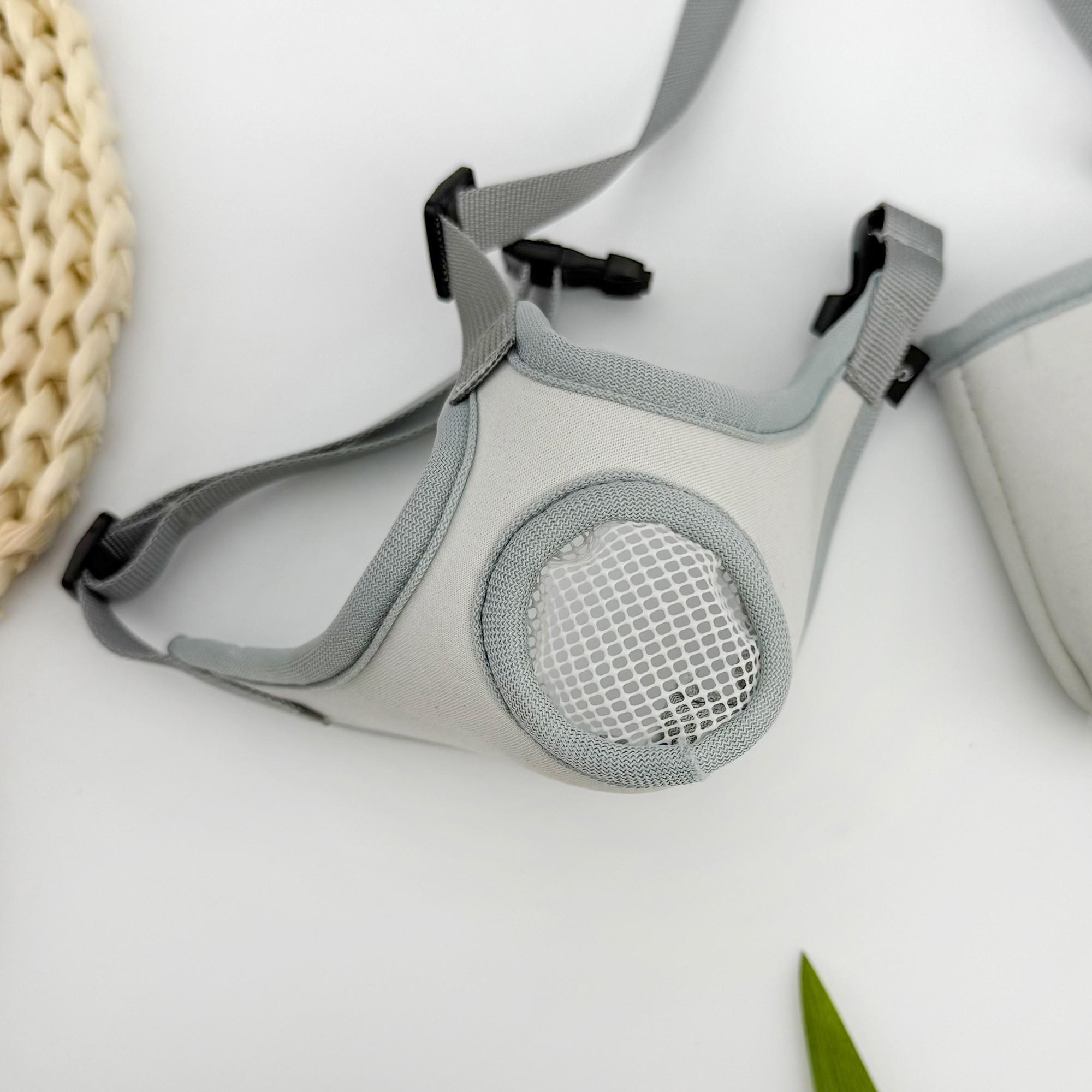 Pet Dog Mouth Guard, Adjustable Mesh Breathable Puppy Bite Prevention Collar, Anti-Chewing & Swallowing Safety Gear for Dogs