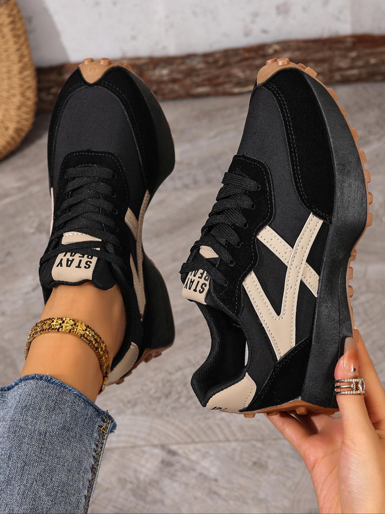 Women's Comfortable Laced Sports Shoes, Lightweight Multifunctional Casual Sneakers, Anti-Slip Rubber Sole, Perfect for Running, Hiking, Driving1123