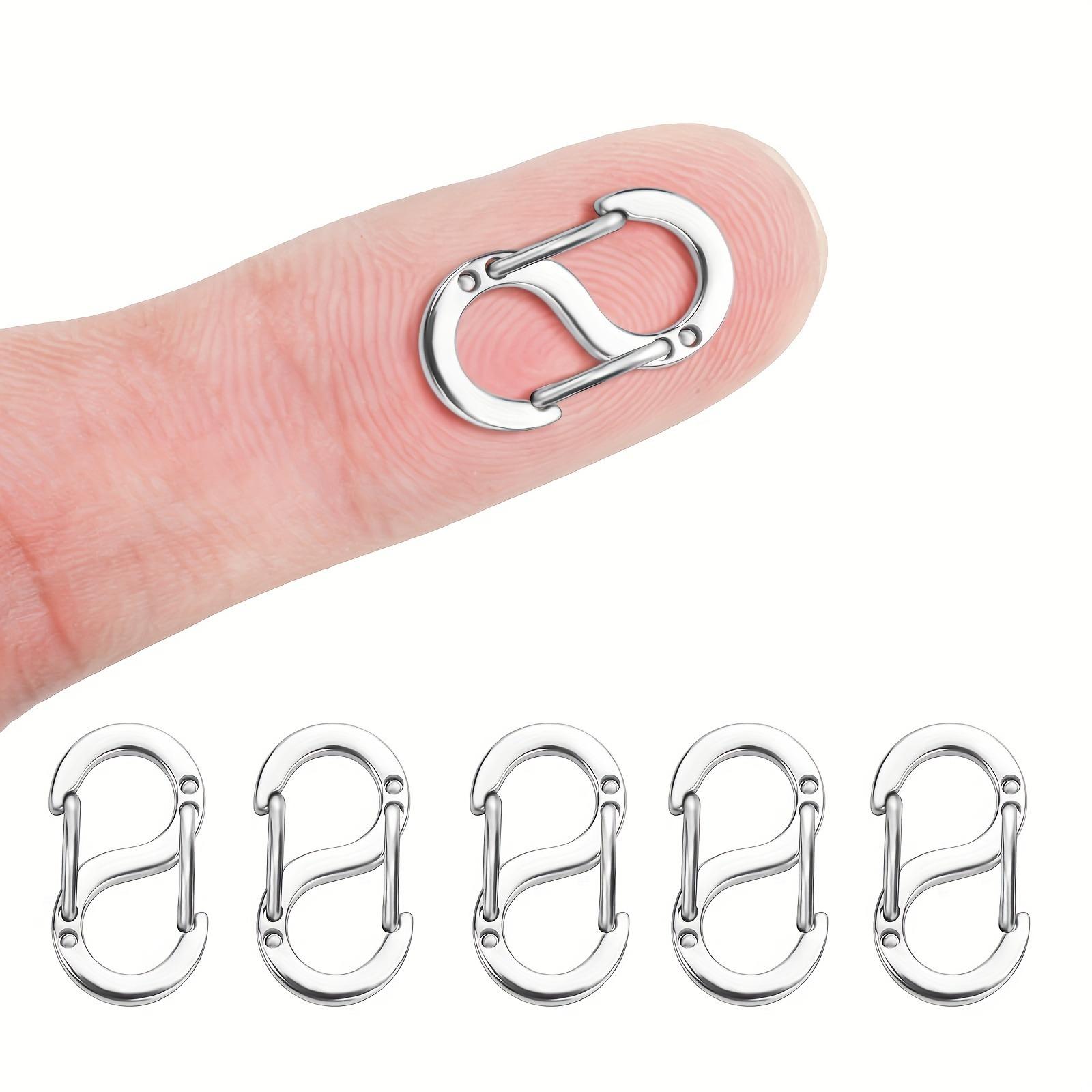 5pcs Double Opening Shortener Clasp Necklace Clasp And Closures Stainless Steel S Lock Bracelet Connector Necklace Clip For DIY Making Accessories