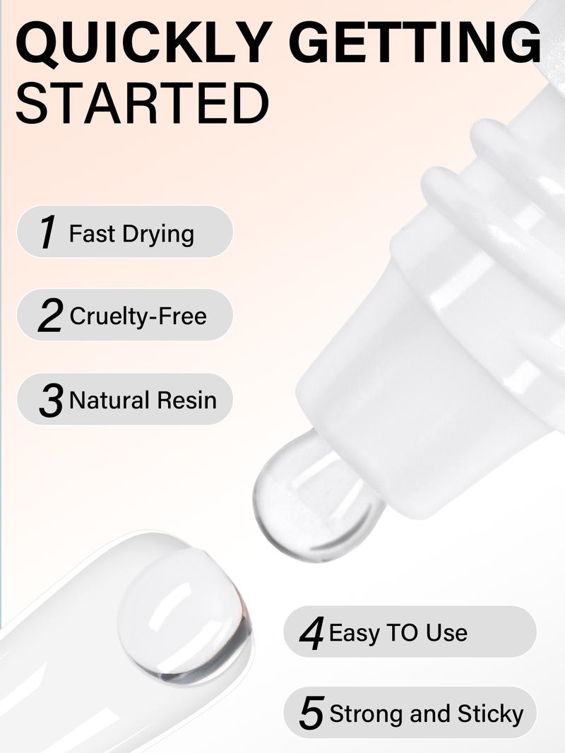 AILLSA Strong Solid Gel Nail Glue for Clear Nail Tips, Mini UV Lamp Strong Hold Cured Needed Acrylic Nails gel x nails Extension for Long Lasting Durable DIY Nail Art Tiktokshopblackfriday