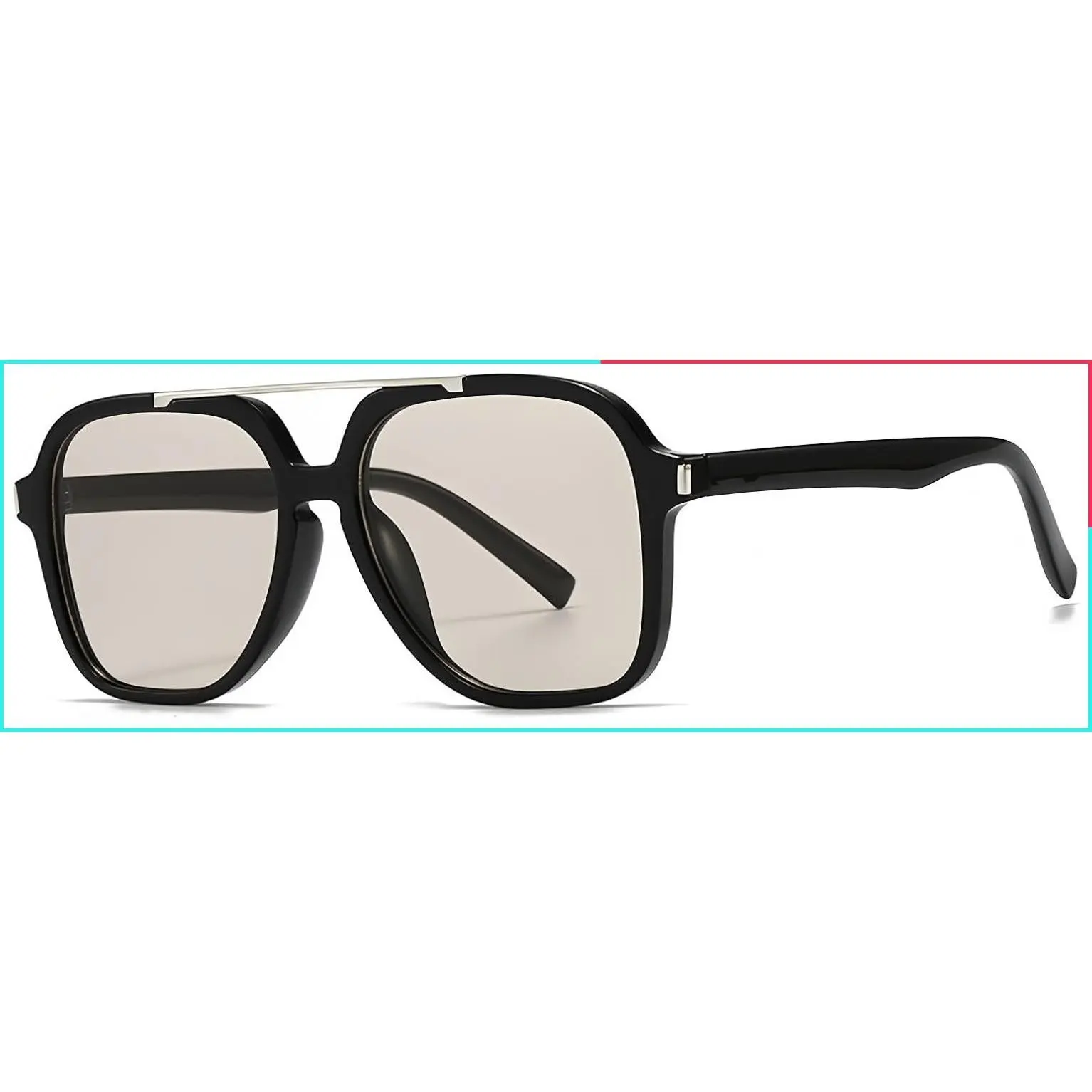Trendy Square Aviator Sunglasses for Women & Men 2026, Fashion Designer Pilot Style Shades, Retro 80s 90s Stylish Sunnies for Daily Wear, Travel, Beach & Outdoor