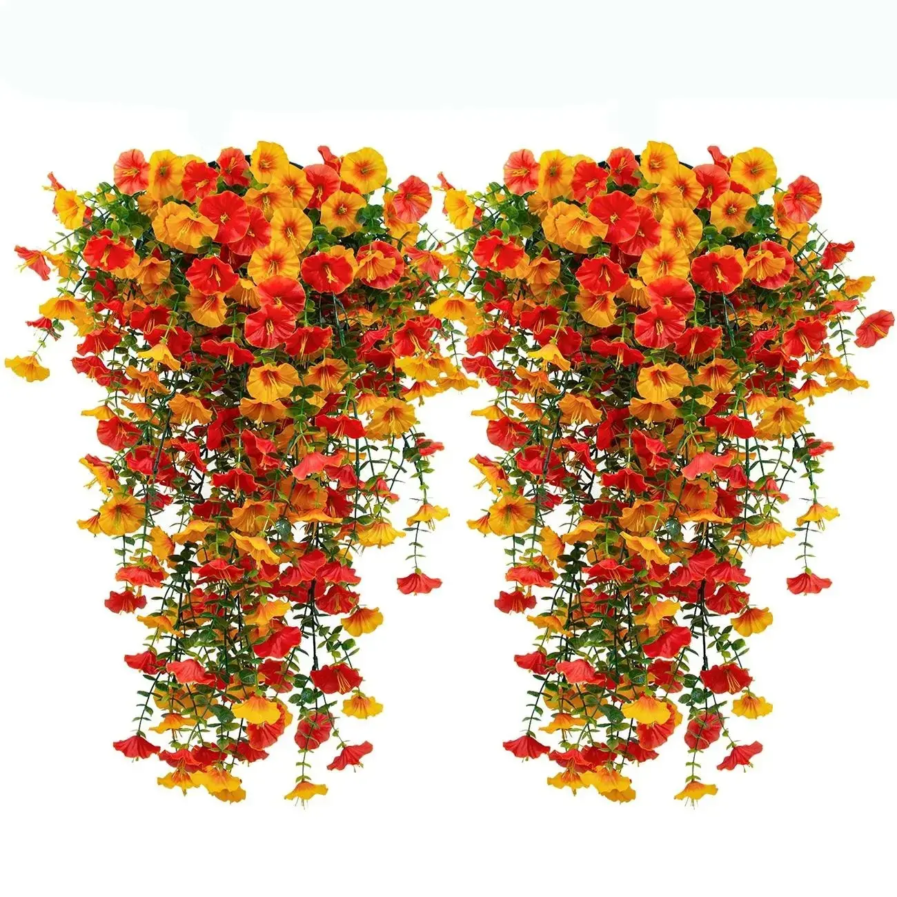 8PCS Artificial Hanging Flowers, Fake Hanging Plants Violets Vines Plastic UV Resistant Decorative Flowers Faux Floral Decor for Wall Home Room Garden Wedding Indoor Outdoor Spring Summer Fall Decoration