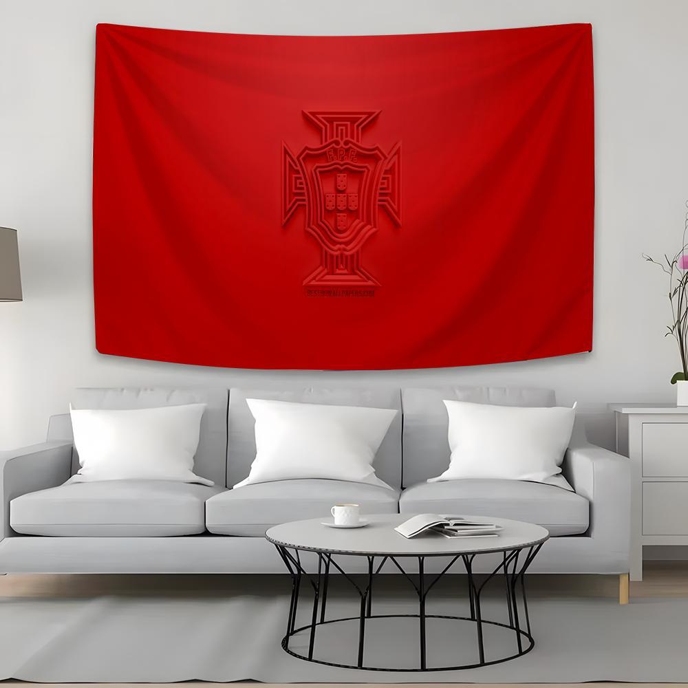emblem Tapestry Team Background Hanging Football Cloth Bedroom Room Decor P-Portugal Aesthetic Tapestry National Wall Party