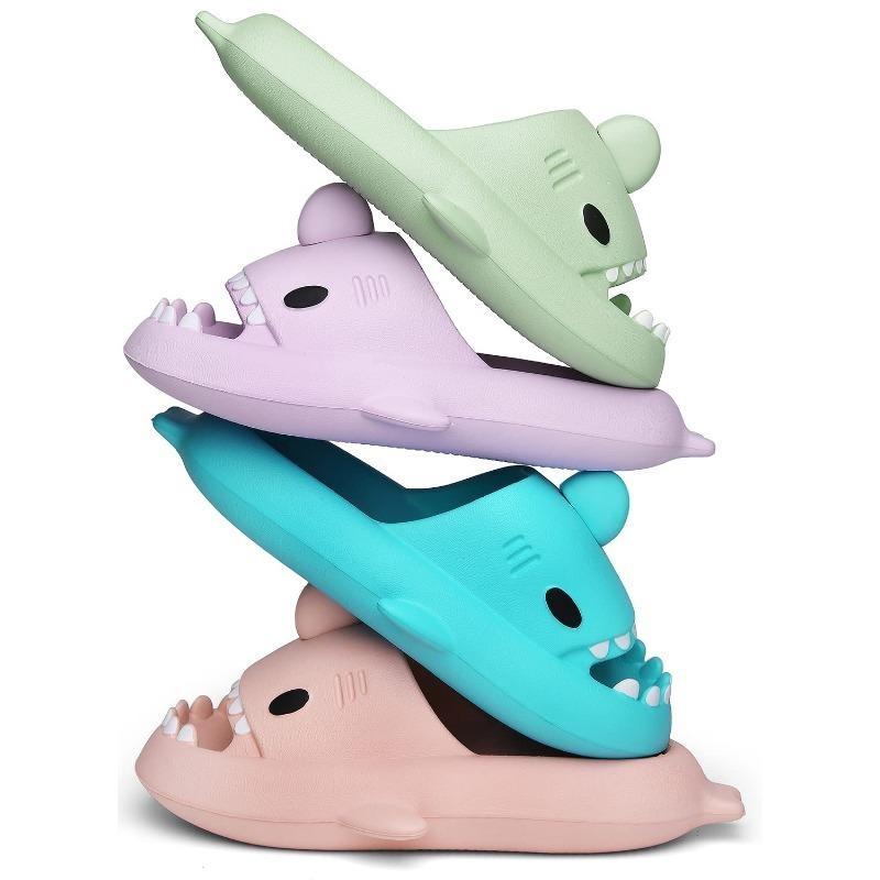 Cute Shark Slippers for Women & Men, Funny Lightweight Slip-On House Shoes with Cushioned Sole, Indoor Outdoor EVA Slides summer sandal trendy