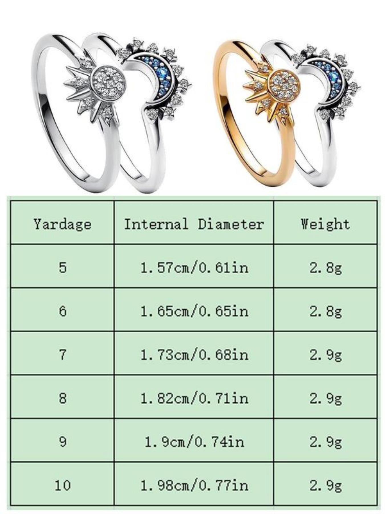 Sun Moon Day Night Star Ring Set Couple Stackable High-End Fashion Jewelry, Perfect for Parties, Daily Wear, Holiday Gifts