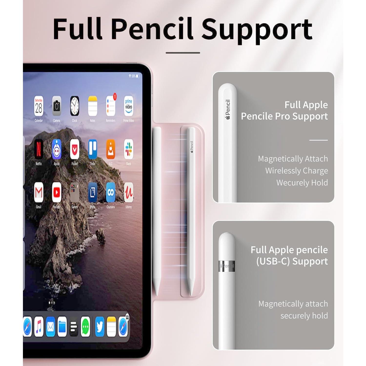 Magnetic Case for iPad Air 13 Inch M3/M2 (2025/2024), iPad Pro 12.9 inch 6th/5th/4th Generation (2022/2021/2020) | Tablet Casing | Auto Sleep/Wake | Pencil Pro & USB-C | Non-Slip PU Leather Protective Cover