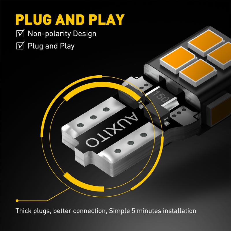 AUXITO 10x White LED T10 194 168 W5W Interior Map Dome Trunk License Plate Light Bulbs