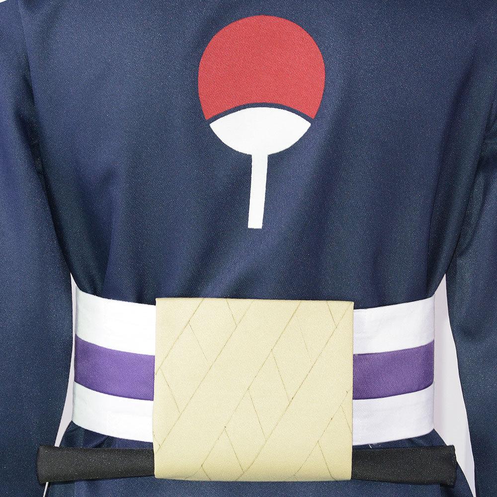 Uchiha Obito Cosplay Costume with Mask Uchiha Clan Battle Outfit Halloween Anime Expo Attire Men's High-Collar Ninja Robe Set