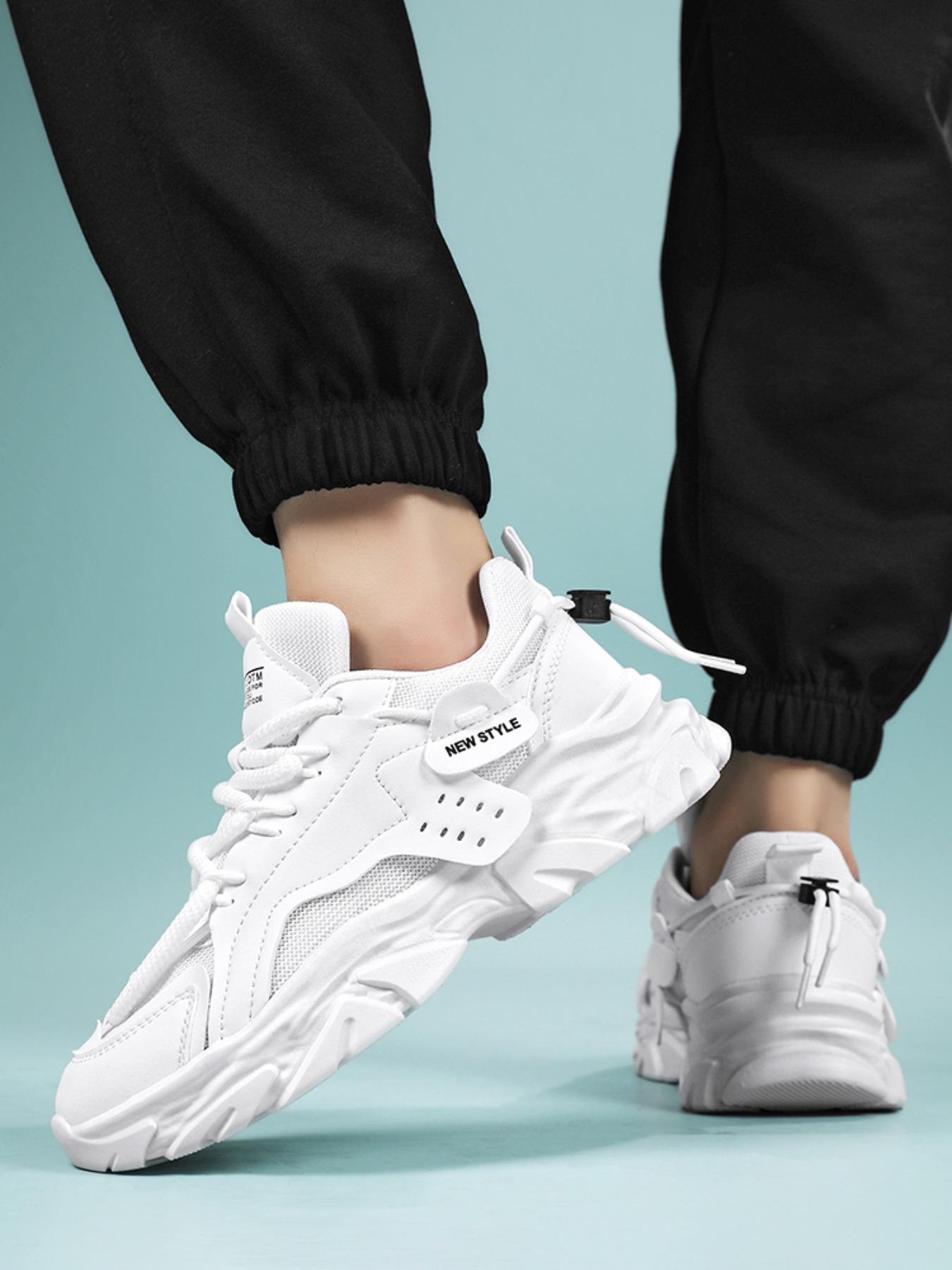 Men's Sporty Lace Up Walking Shoes, Casual Comfortable Breathable Running Shoes, Trendy All-match Sneakers for Daily Wear, Closed