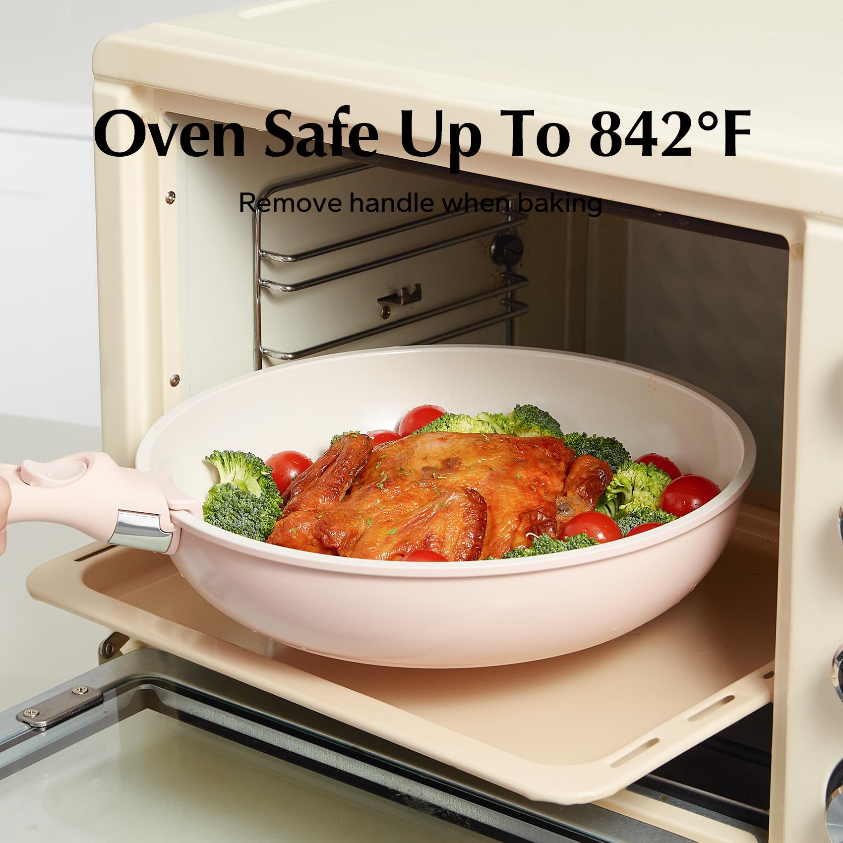 【New Year Sale】Redchef Removable Handle Pots And Pans Non Stick, Ceramic Cookware Set, RV Cookware Set, Non Toxic Pots And Pans Set No PFAS & PTFE & PFOA, Detachable Pots And Pans, Dishwasher & Oven Safe