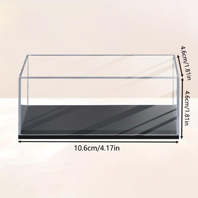 4 Transparent Dust-Proof Acrylic Display Boxes, / Base Options, 4.17x1.87x1.87 Inches, Ideal for 1:64 Scale Models, Collectibles, Toy Storage