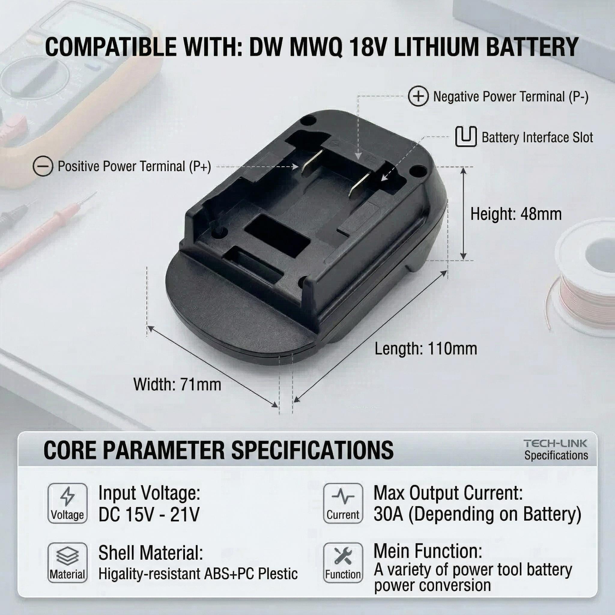 Dm18m Adapter for Dewalt Milwaukee 18v Battery, Compatible with Makita Tools, Universal Tool Converter, Essential for Power Tool Users