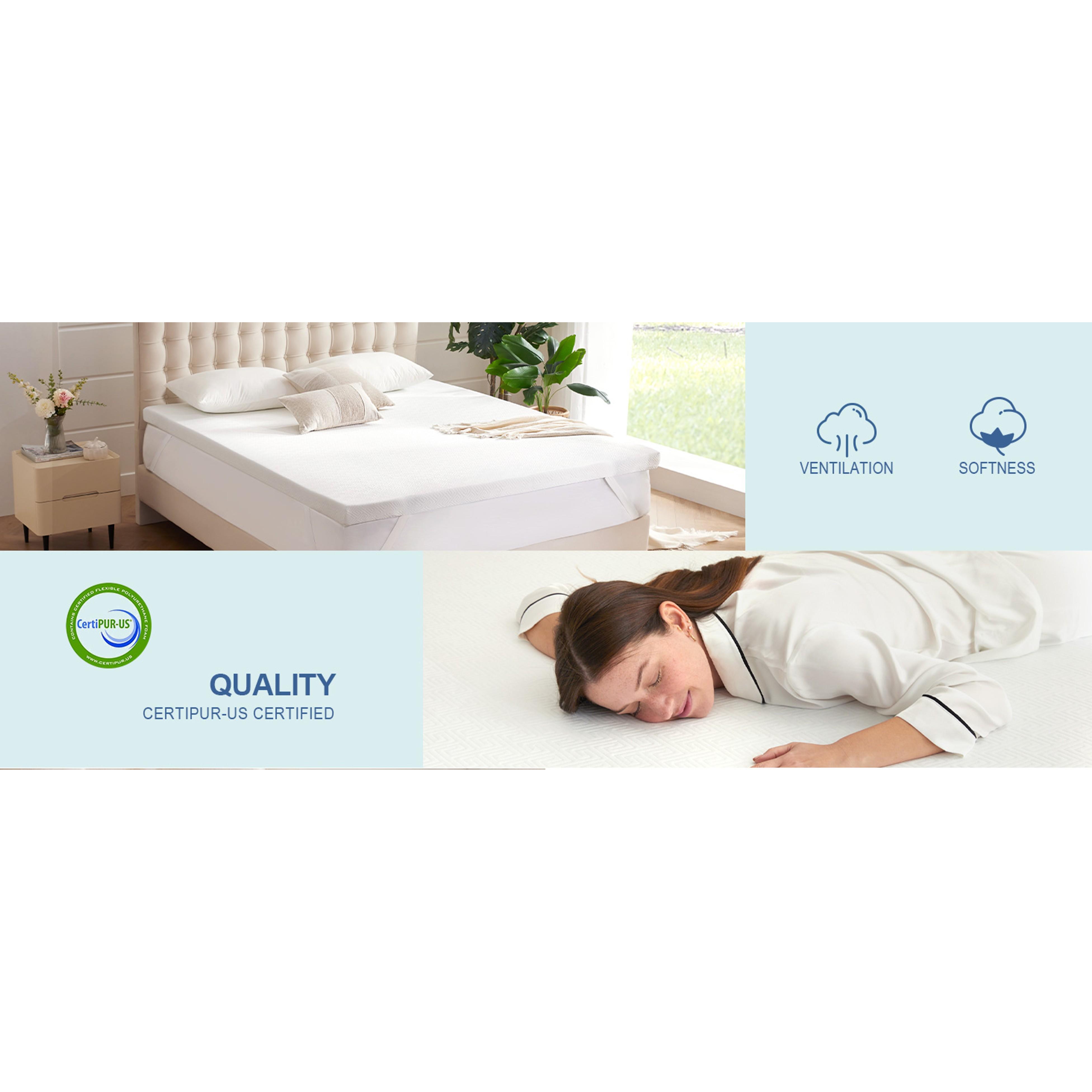 3 Inch Memory Foam Mattress Topper Twin XL, Memory Foam Pad with Removable & Washable Cover, Bed Topper for Back Pain, Non-Slip Ventilated Design, Twin XL Size 3 Inch Memory Foam Mattress Topper Twin XL, Memory Foam Pad with Removable & Washable Cover, Bed Topper for Back Pain, Non-Slip Ventilated Design, Twin XL Size