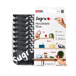 Silicone Super Glue Waterproof All-Purpose Moldable Glue for Crafting DIY Home Improvement Removable Kid-Safe for Indoor Outdoor Use 8 Pack Black (3.5g/ea)